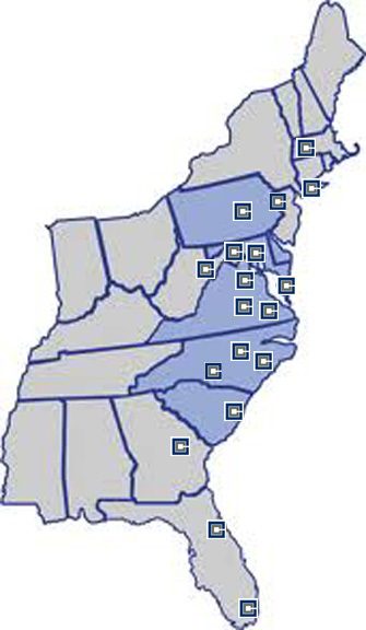 East Coast Projects Map